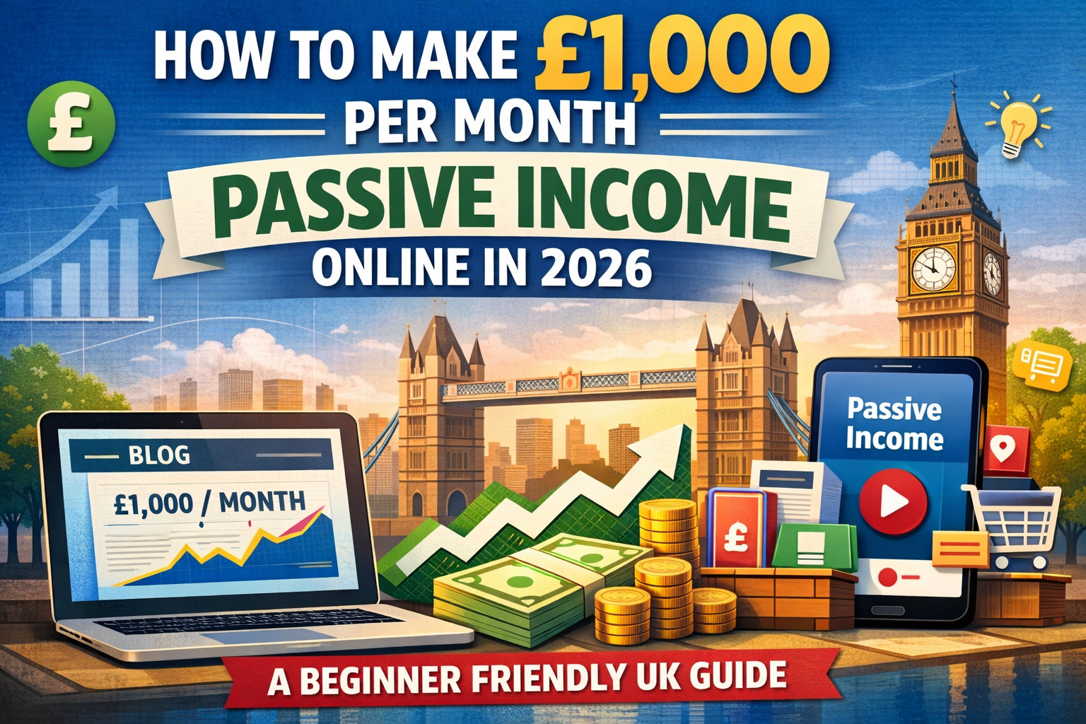 How To Make £1,000 Per Month With Passive Income Online In 2026 A Beginner Friendly UK Guide
